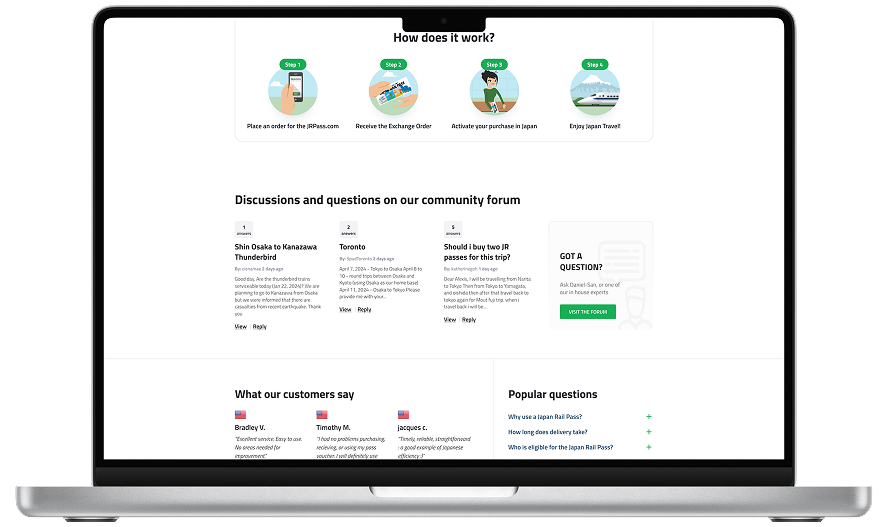 JRPass platform screenshot